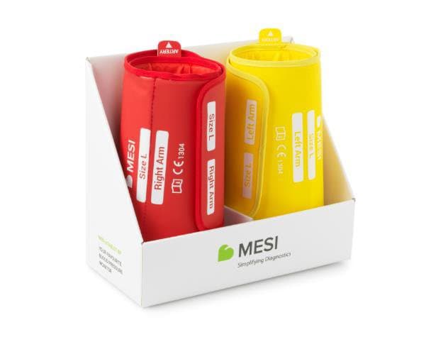 MESI mTABLET manschettset BP S/M 301-003033 – röd och gul storlek S/M i förpackning
