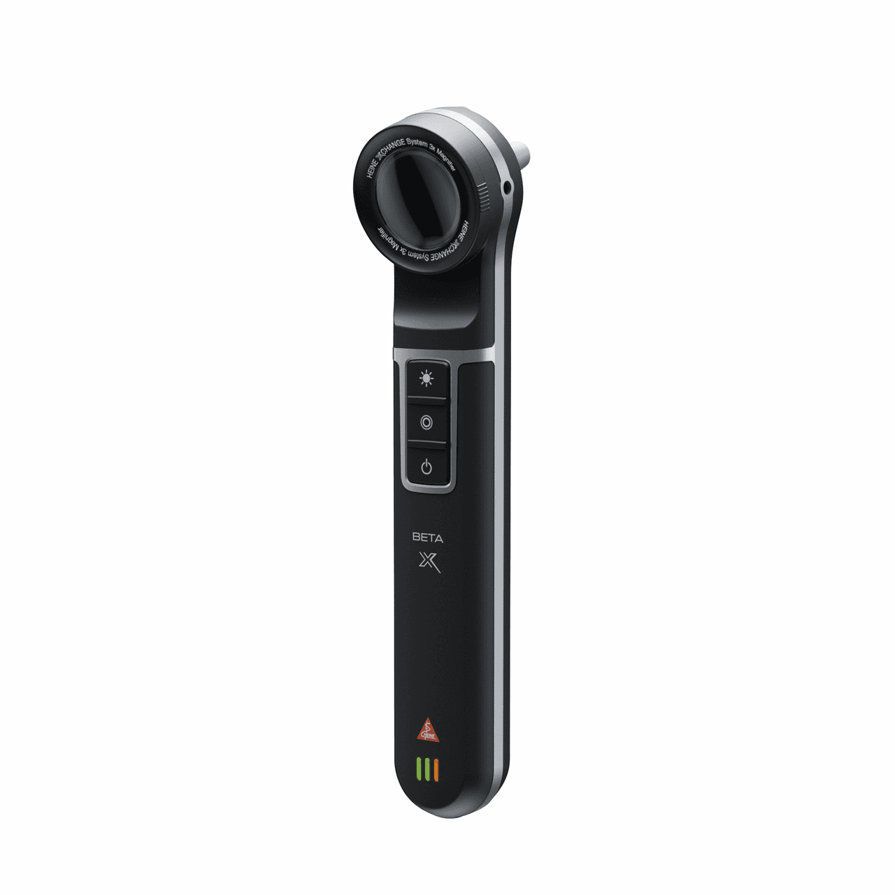 HEINE BETA X Otoskop — frontvy med LEDHQ-huvud och ergonomiskt handtag