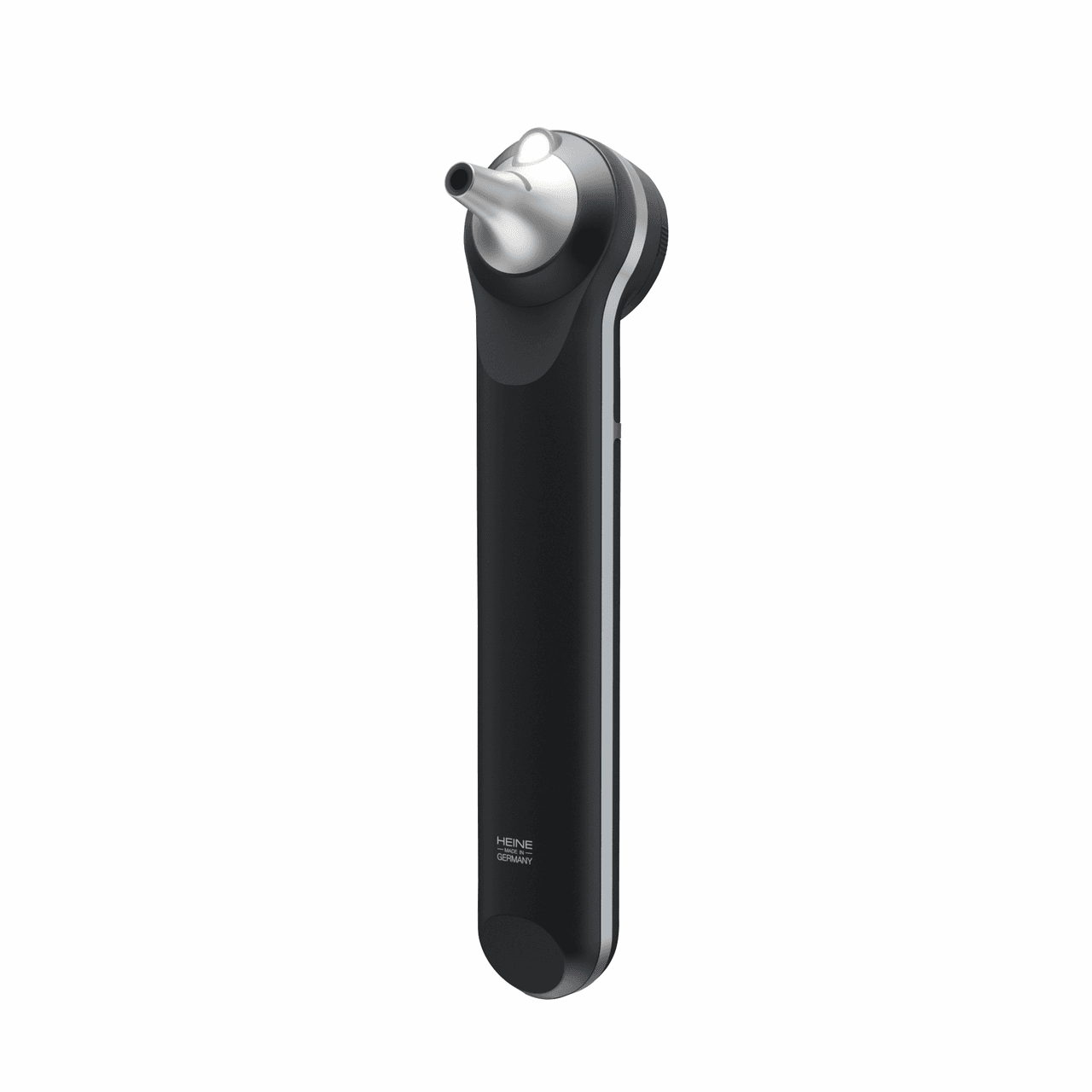 HEINE BETA X Otoskop — sidovy med metallfinish och ergonomiskt grepp